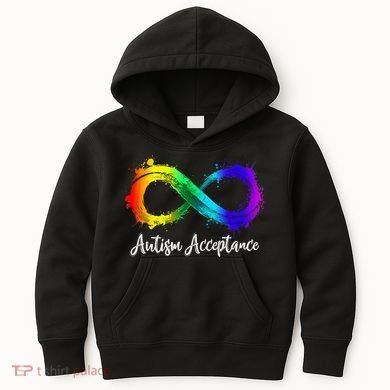 Autism Awareness Acceptance Rainbow Infinity Symbol Gift Kids Hoodie