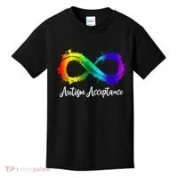 Autism Awareness Acceptance Rainbow Infinity Symbol Gift Kids T-Shirt thumb 0