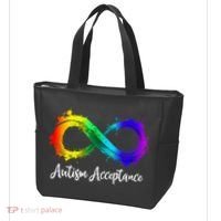 Autism Awareness Acceptance Rainbow Infinity Symbol Gift Tote Bag thumb 3