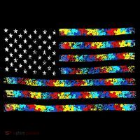 Autism Awareness American Flag Long Sleeve Shirt thumb 2
