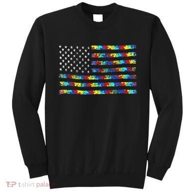 Autism Awareness American Flag Sweatshirt