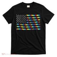 Autism Awareness American Flag T-Shirt thumb 0