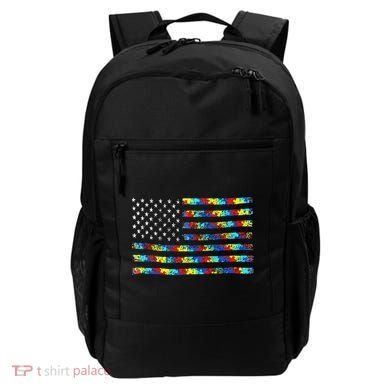 Autism Awareness American Flag Backpack