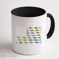 Autism Awareness American Flag Coffee Mug thumb 1