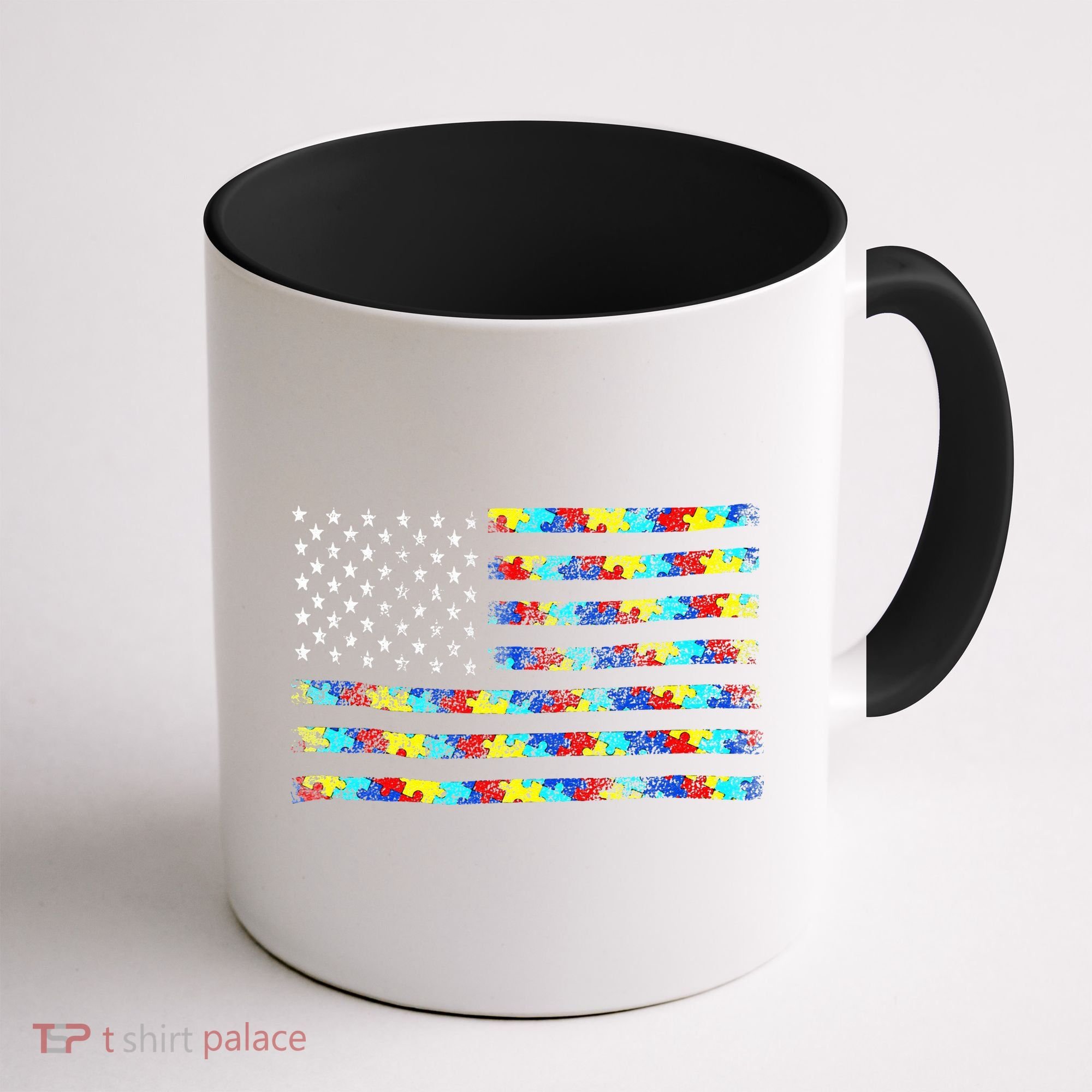 Autism Awareness American Flag Coffee Mug