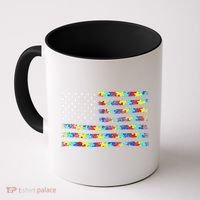 Autism Awareness American Flag Coffee Mug thumb 0