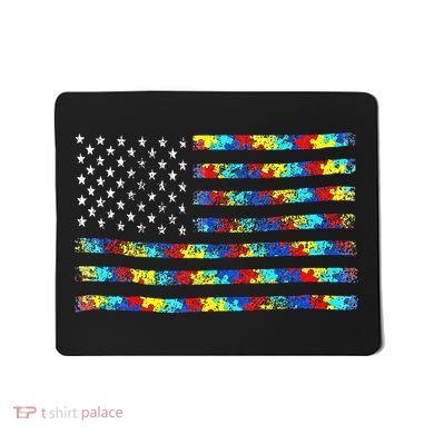Autism Awareness American Flag Mousepad