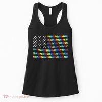 Autism Awareness American Flag Women's Tank Top thumb 0