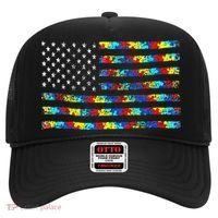 Autism Awareness American Flag Hat thumb 0