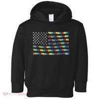 Autism Awareness American Flag Toddler Hoodie thumb 0