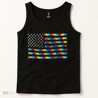 Autism Awareness American Flag Tank Top thumb 2