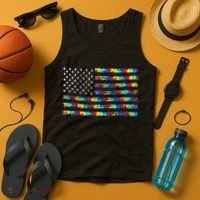 Autism Awareness American Flag Tank Top thumb 4