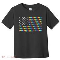 Autism Awareness American Flag Toddler T-Shirt thumb 0
