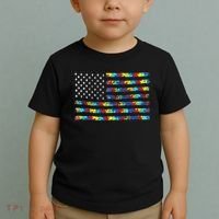 Autism Awareness American Flag Toddler T-Shirt thumb 2