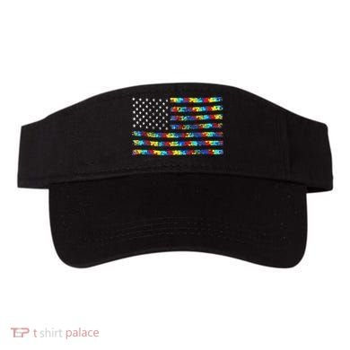 Autism Awareness American Flag Visor