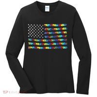 Autism Awareness American Flag Women's Long Sleeve Shirt thumb 0