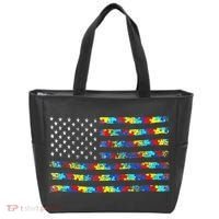 Autism Awareness American Flag Tote Bag thumb 0