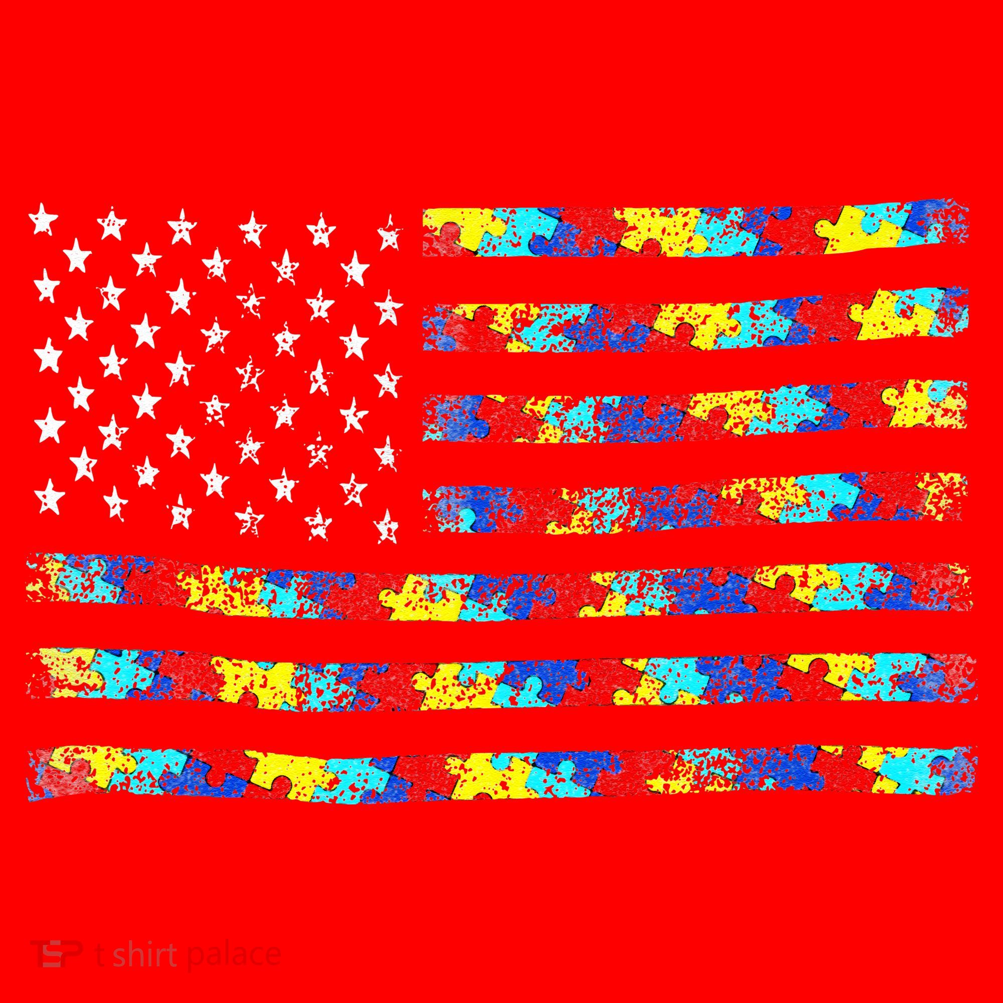 Autism Awareness American Flag Santa Hat