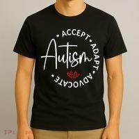 Autism Awareness Accept Adopt Advocate T-Shirt thumb 3