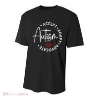 Autism Awareness Accept Adopt Advocate Youth Performance Sprint T-Shirt thumb 0