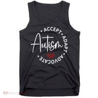 Autism Awareness Accept Adopt Advocate Tank Top thumb 0