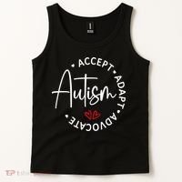 Autism Awareness Accept Adopt Advocate Tank Top thumb 2