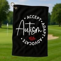 Autism Awareness Accept Adopt Advocate Golf Towel thumb 1