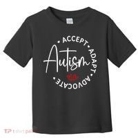 Autism Awareness Accept Adopt Advocate Toddler T-Shirt thumb 0