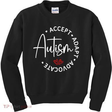 Autism Awareness Accept Adopt Advocate Kids Sweatshirt