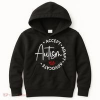 Autism Awareness Accept Adopt Advocate Kids Hoodie thumb 0