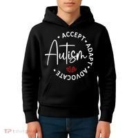 Autism Awareness Accept Adopt Advocate Kids Hoodie thumb 4