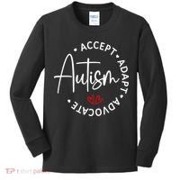 Autism Awareness Accept Adopt Advocate Kids Long Sleeve Shirt thumb 0