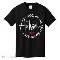 Autism Awareness Accept Adopt Advocate Kids T-Shirt thumb 0