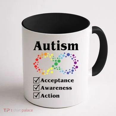 Autism Acceptance Awareness Action Coffee Mug back