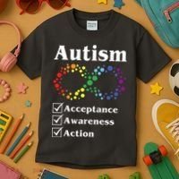 Autism Acceptance Awareness Action Kids T-Shirt thumb 3