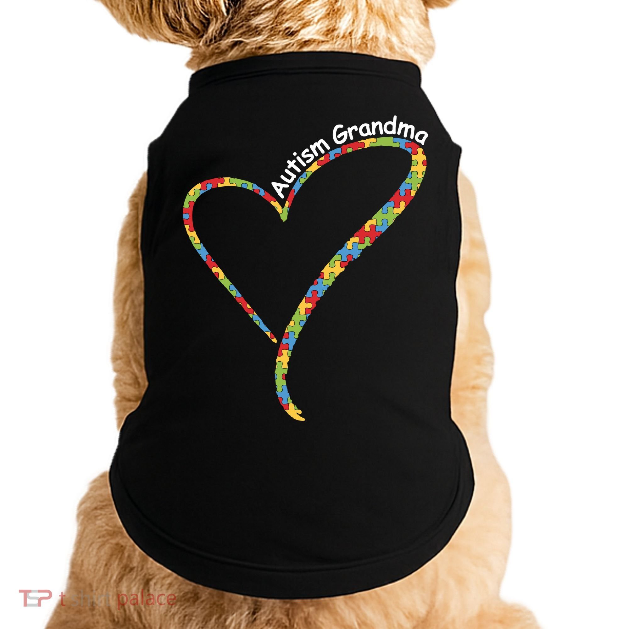 Autism Awareness Autism Grandma Heart Doggie Tank