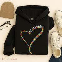 Autism Awareness Autism Grandma Heart Hoodie thumb 4