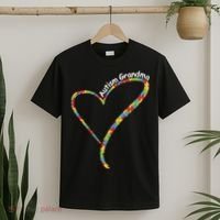 Autism Awareness Autism Grandma Heart T-Shirt thumb 2
