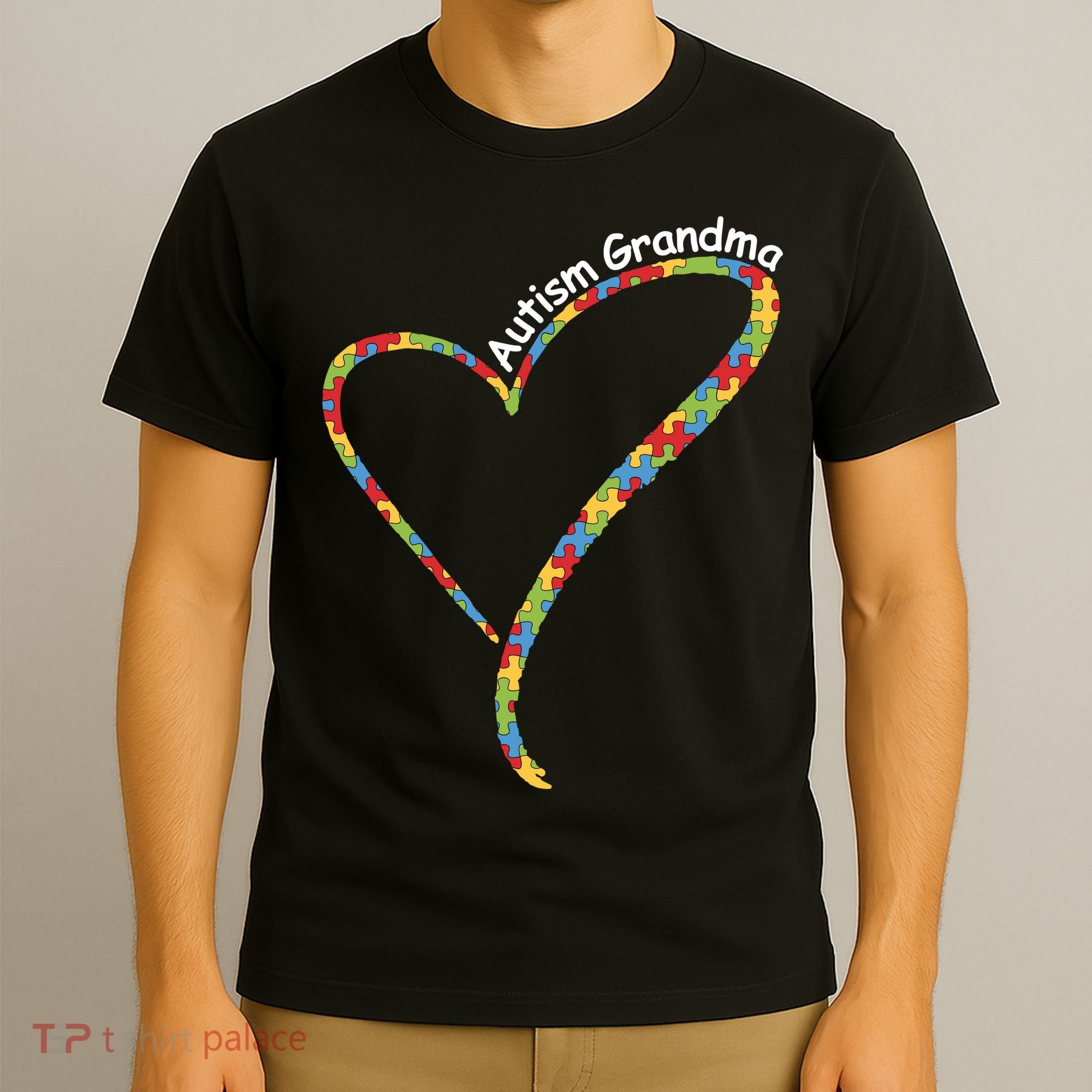 Autism Awareness Autism Grandma Heart T-Shirt