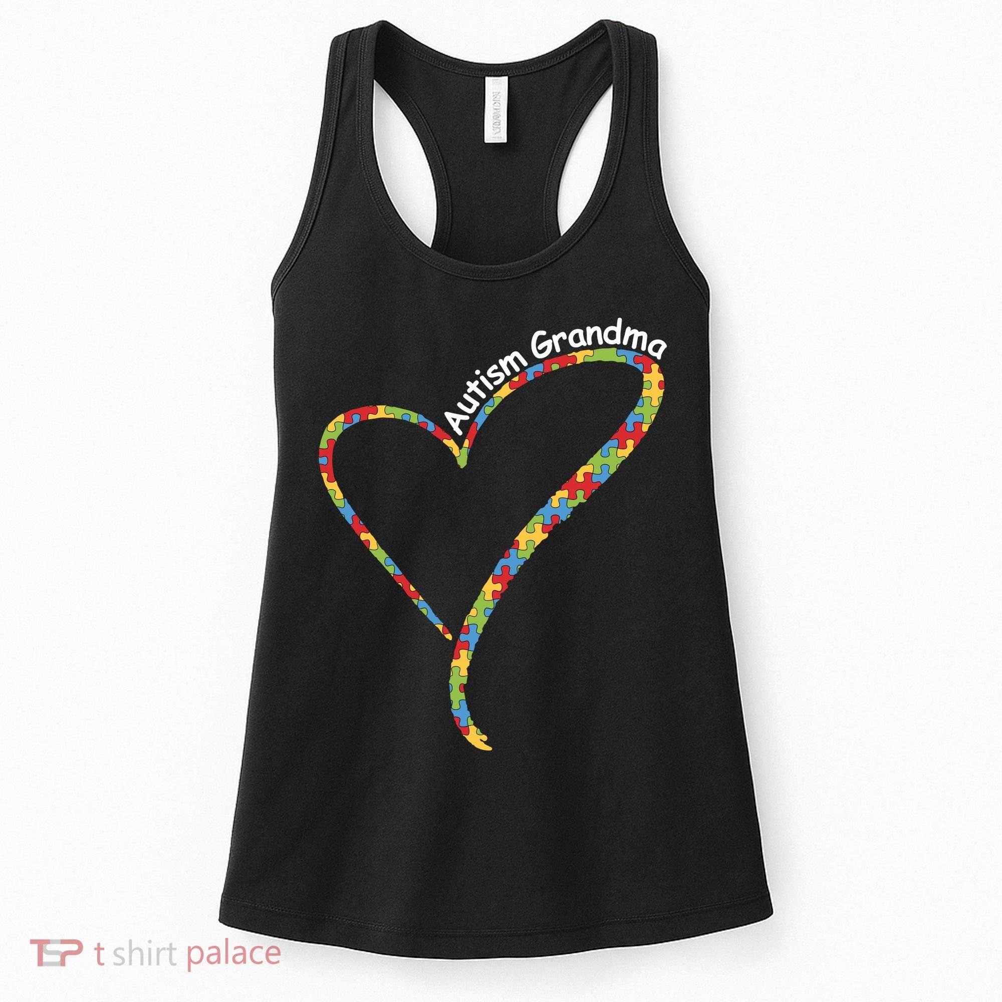 Autism Awareness Autism Grandma Heart Women's Tank Top