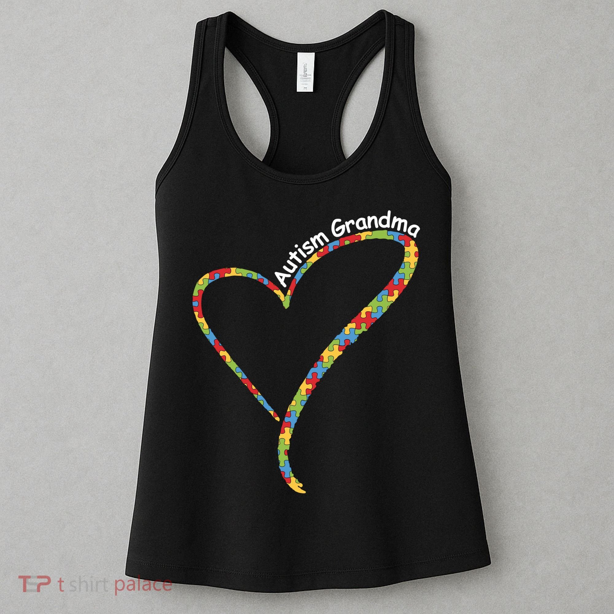 Autism Awareness Autism Grandma Heart Women's Tank Top