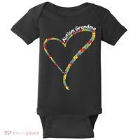 Autism Awareness Autism Grandma Heart Baby Bodysuit thumb 0