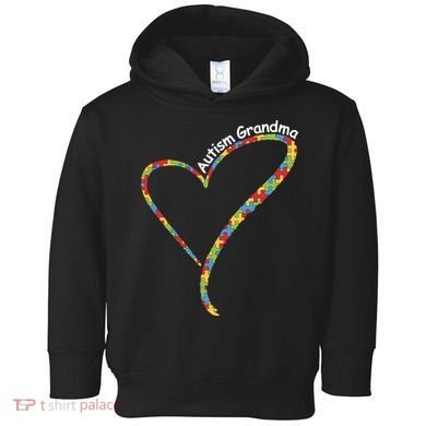 Autism Awareness Autism Grandma Heart Toddler Hoodie