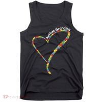Autism Awareness Autism Grandma Heart Tank Top thumb 0