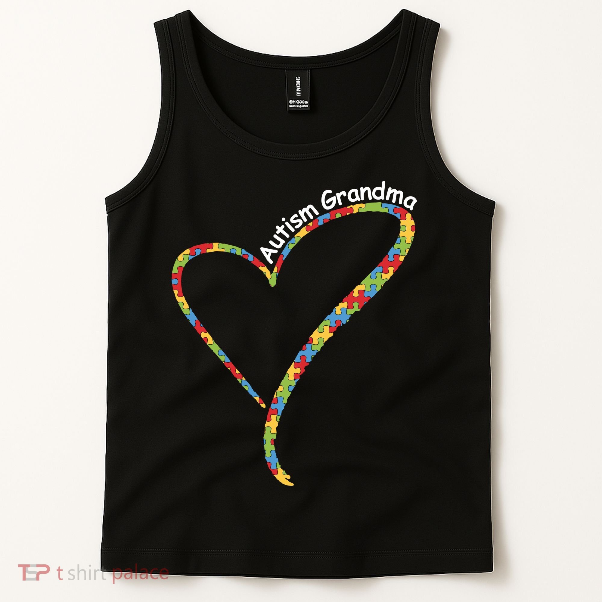 Autism Awareness Autism Grandma Heart Tank Top
