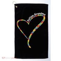 Autism Awareness Autism Grandma Heart Golf Towel thumb 0