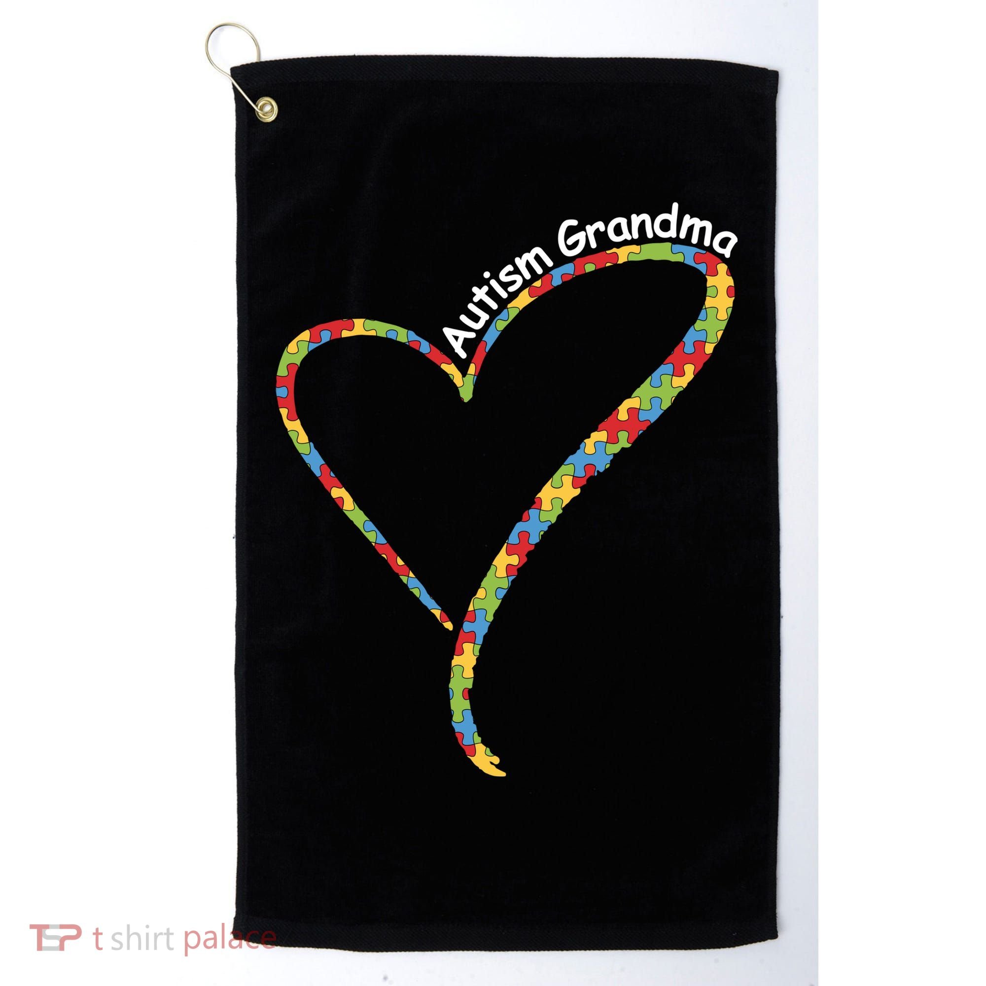 Autism Awareness Autism Grandma Heart Golf Towel