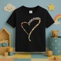 Autism Awareness Autism Grandma Heart Toddler T-Shirt thumb 3