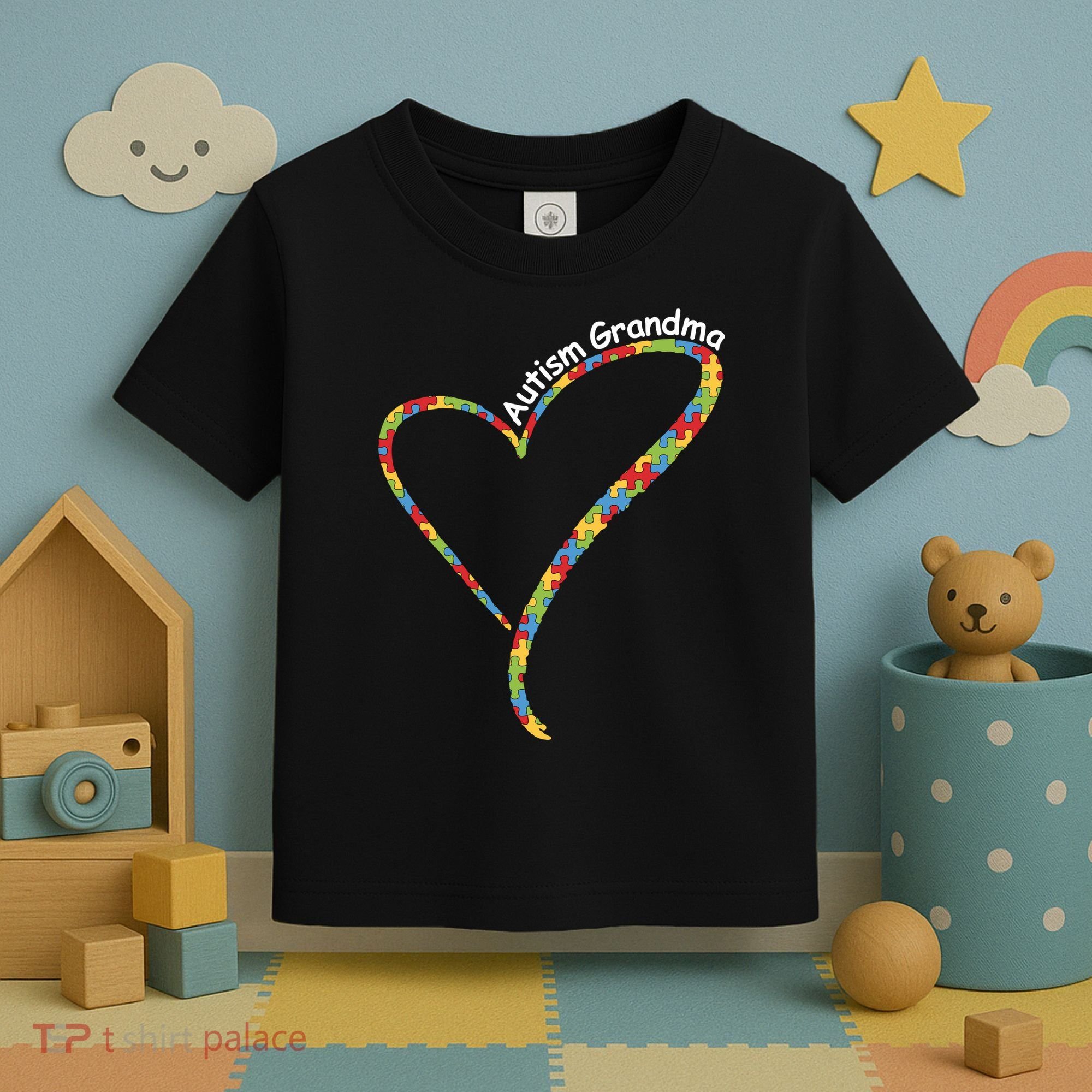Autism Awareness Autism Grandma Heart Toddler T-Shirt