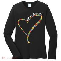 Autism Awareness Autism Grandma Heart Women's Long Sleeve Shirt thumb 0